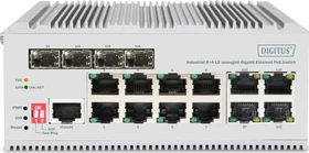 Digitus DN-65 Industrial Railmount Gigabit Managed Switch, 8x RJ-45, 4x RJ-45/SFP, 185W PoE+ (DN-651139)