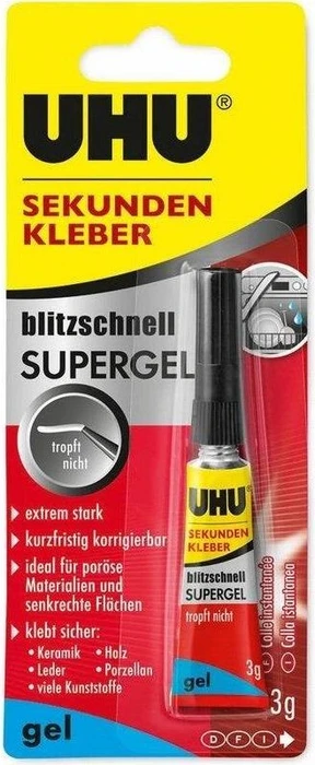 UHU Blitzschnell Supergel Sekundenkleber, 3g
