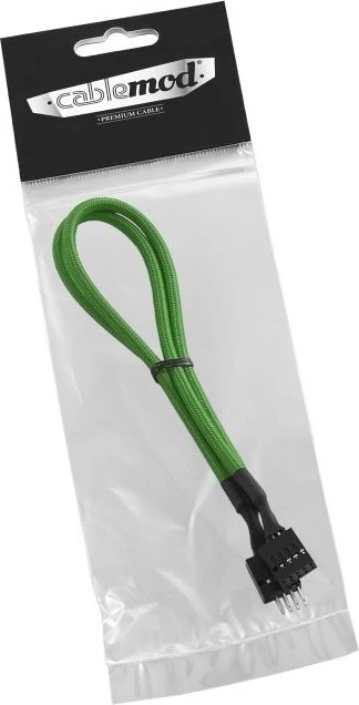 CableMod ModFlex internes 9-Pin USB 2.0 Kabel, grün, ummantelt, 0.3m