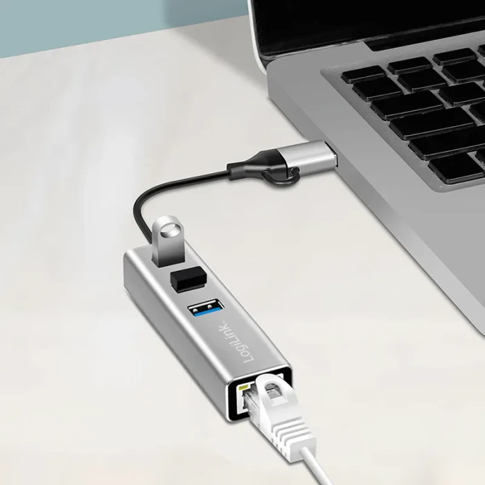 LogiLink UA0440, RJ-45, 3x USB-A 3.0, USB-C/USB-A 3.0 [Stecker]