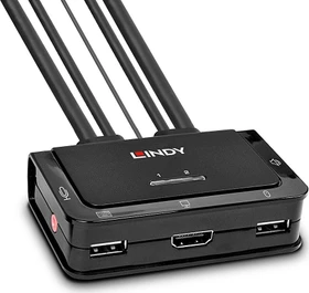 Lindy 2-fach KVM-Switch, HDMI 18G, USB 2.0, Audio (42345)