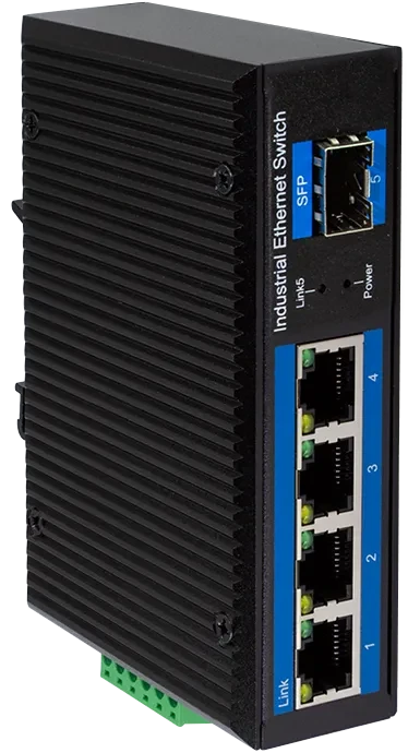 LogiLink NS200 Industrial Railmount Gigabit Switch, 4x RJ-45, 1x SFP