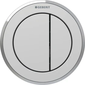 Geberit Typ 10 Fernbetätigung pneumatisch, für 2-Mengen-Spülung, Möbeldrücker, chrom matt, easy-to-clean-beschichtet/poliert