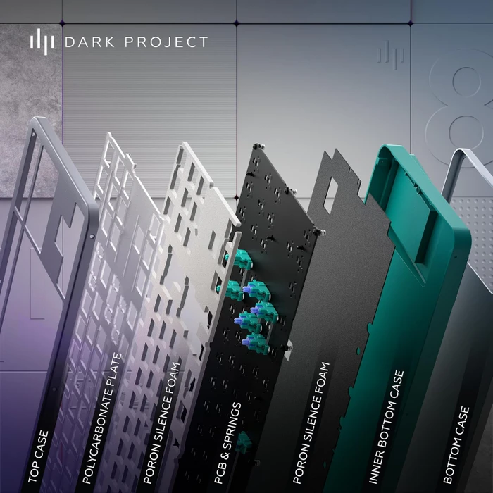 Dark Project ALU87A Daylight Gaming Keyboard, weiß/grau, LEDs RGB, g3ms Zircon Speed, USB, DE
