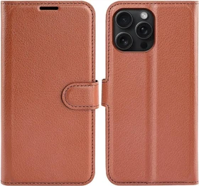 Cover-Discount Leder Etui für Apple iPhone 16 Pro braun