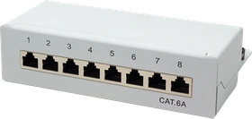 LogiLink Desktop Patchpanel Cat6a, für Tisch/Wand, 8-Port, grau