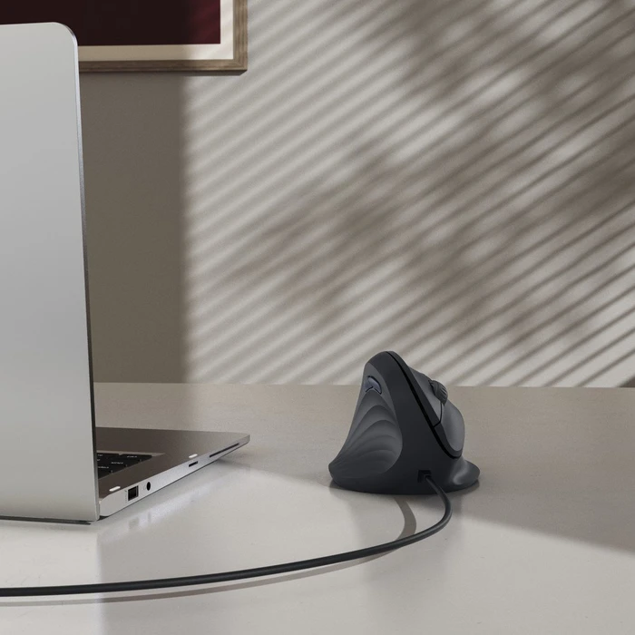 Hama ECM-500L Vertical Maus schwarz, Linkshänder, USB