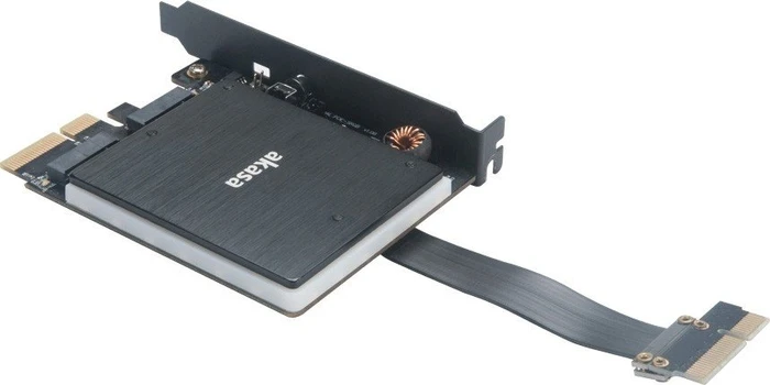 Akasa Dual M.2 PCIe SSD adapter with RGB LED light and heatsink