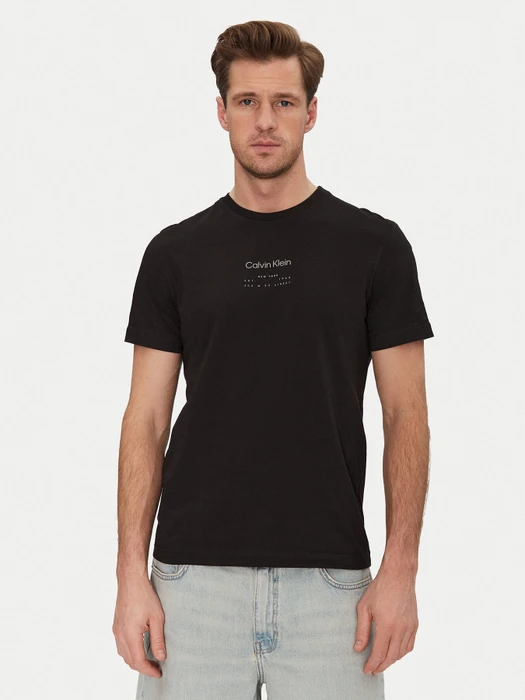 Calvin Klein Logo T-Shirt kurzarm ck black (Herren)