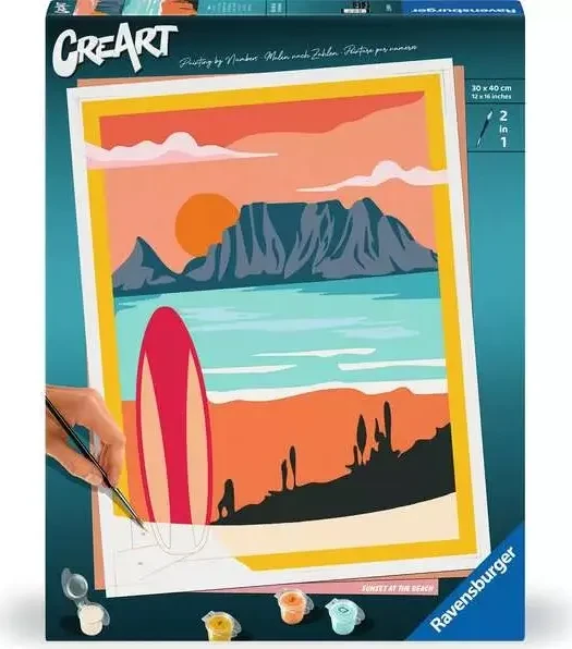 Ravensburger Malen nach Zahlen CreArt Sonnenuntergang am Strand