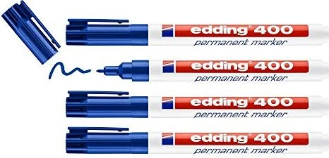 edding 400 Permanentmarker blau, 4er-Pack