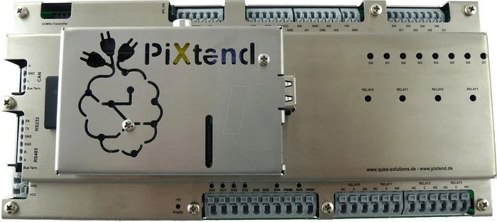 PiXtend Metallabdeckung V1.2 für Raspberry Pi 1 B+/2/3, PiXtend SPS-Shield V1.2, metallisch-grau