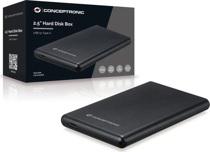 Conceptronic SATA SSD Box, 2.5", USB-C 3.1