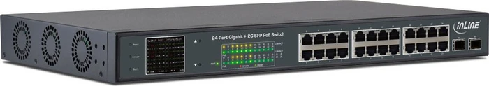 InLine Rackmount Gigabit Switch, 24x RJ-45, 2x SFP, 380W PoE+