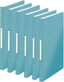 Leitz WOW Sichtbuch, A4, eisblau, inkl. 40 Klarsichthüllen, 6er-Pack