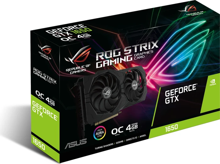 ASUS ROG Strix GeForce GTX 1650 OC, ROG-STRIX-GTX1650-O4GD6-GAMING, 4GB GDDR6, 2x HDMI, 2x DP