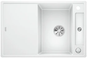 Blanco Axia III 45 S InFino Einbau Becken reversibel mit Ablauffernbedienung weiß inkl. Holzschneidebrett