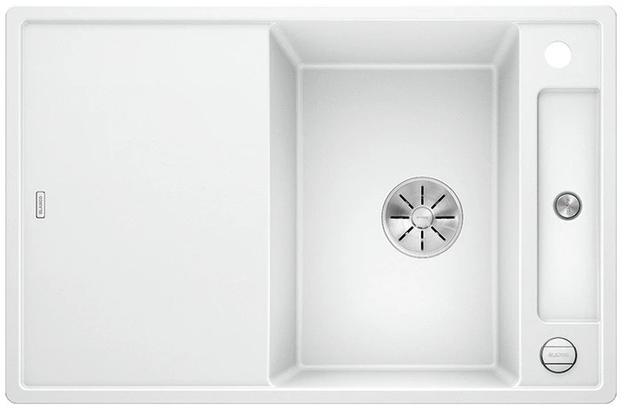 Blanco Axia III 45 S InFino Einbau Becken reversibel mit Ablauffernbedienung weiß inkl. Holzschneidebrett