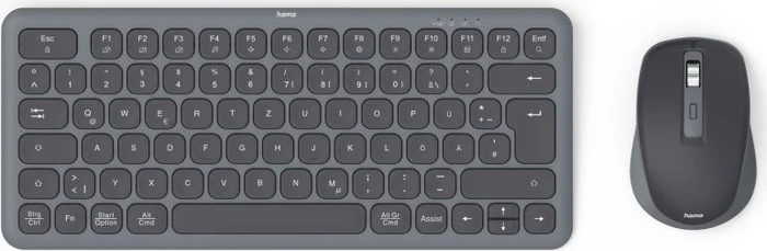 Hama WKM-500 Multi-Device-Tastatur-Maus-Set, klein, schwarz, USB/Bluetooth, DE