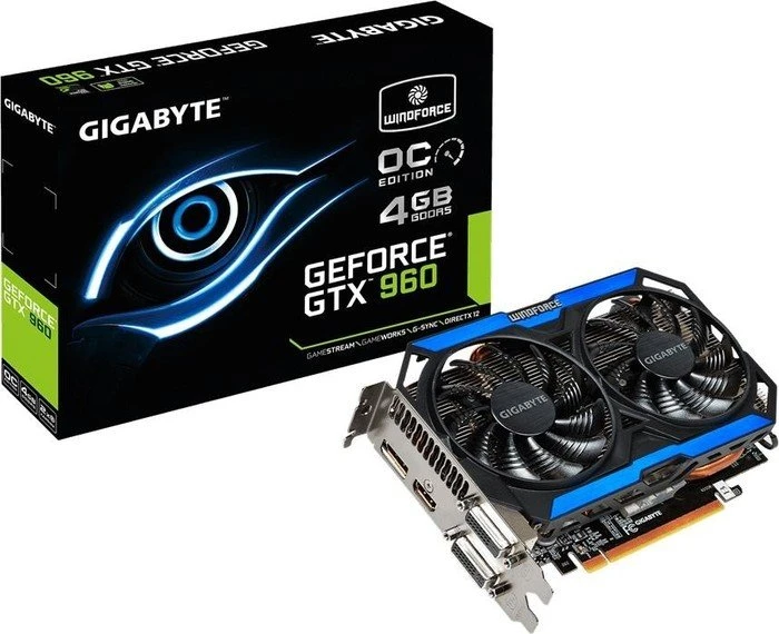 GIGABYTE GeForce GTX 960 Windforce 2X OC, 4GB GDDR5, 2x DVI, HDMI, DP
