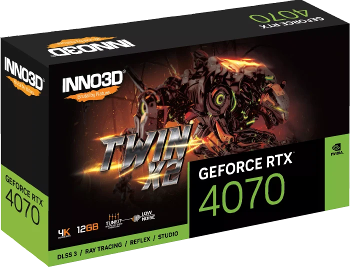 INNO3D GeForce RTX 4070 Twin X2, 12GB GDDR6X, HDMI, 3x DP