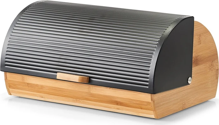 Zeller Bambus/Metall Brotkasten schwarz (25365)