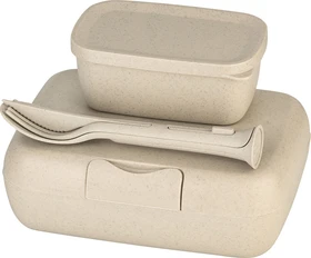 koziol Candy Ready Lunchbox und Besteck Geschirrset nature desert sand