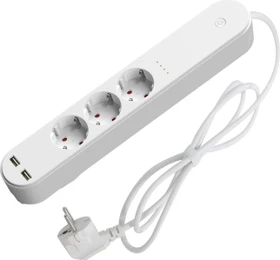 Denver SHP-310U Smart Steckdosenleiste 3-fach, 3680W, 2x USB-A, Smart-Steckdosenleiste (118141100040)