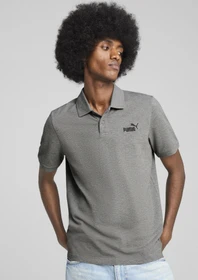 Puma ESS No. 1 Logo Pique Poloshirt kurzarm medium grey heather (Herren)