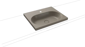 Kaldewei Centro 3055 Aufsatzwaschtisch 60x50x4cm, Perl-Effekt, warm grey 60