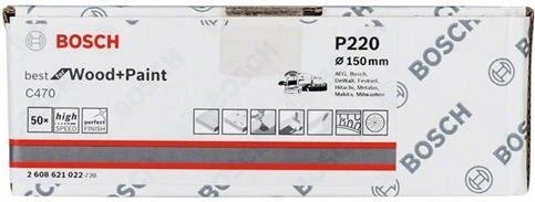 Bosch Professional C470 Best for Wood and Paint Schleifblatt K220, 150mm, 50 Stück