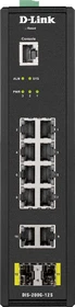 D-Link DIS-200G Industrial Railmount Gigabit Smart Switch, 10x RJ-45, 2x SFP (DIS-200G-12S)