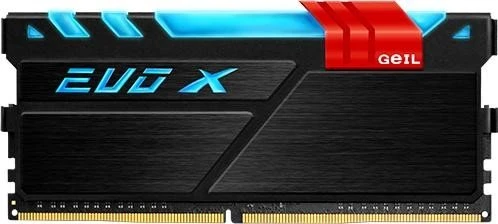 GeIL EVO X schwarz/rot UDIMM 16GB Kit, DDR4-2400, CL16-16-16-36