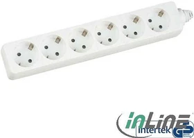 InLine Steckdosenleiste, 6-fach, mit Kindersicherung, 1.5m, weiß