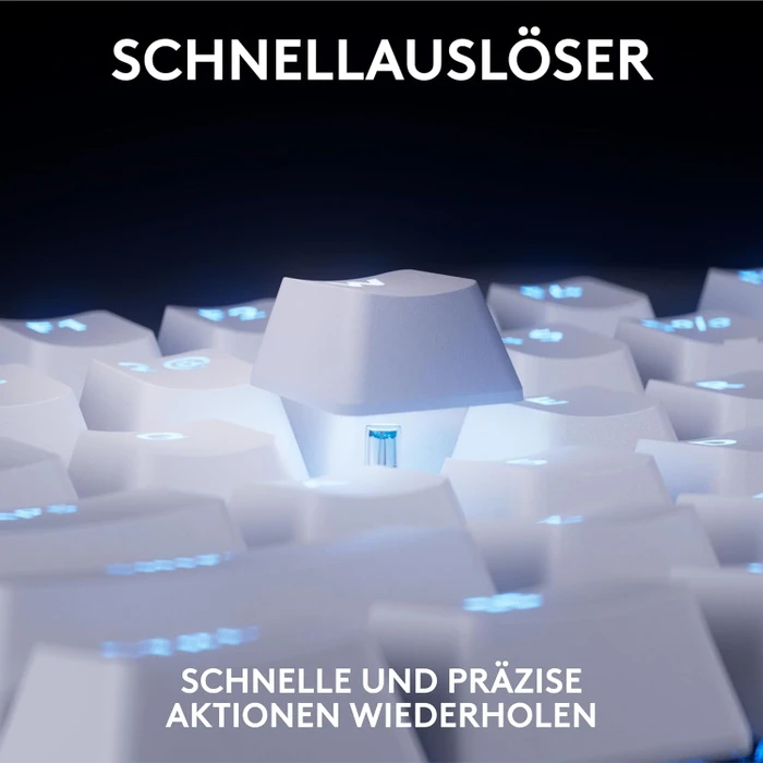 Logitech G PRO X TKL Rapid, weiß/silber, Magnetic Analog, USB, DE