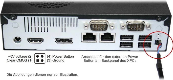 Shuttle CXP01, Anschlusskabel für externen Power-Button