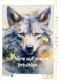 Calvendo Hör auf deine Intuition mit dem Wolf im Aquarell Stil