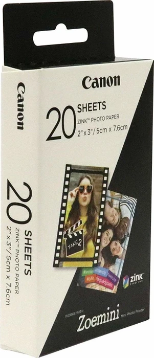 Canon ZP-2030 ZINK Sticker Fotopapier glänzend weiß, 50x76mm, 20 Blatt