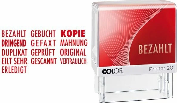 COLOP Printer 20 LGT Textstempel GESCANNT, 38x14mm, rot