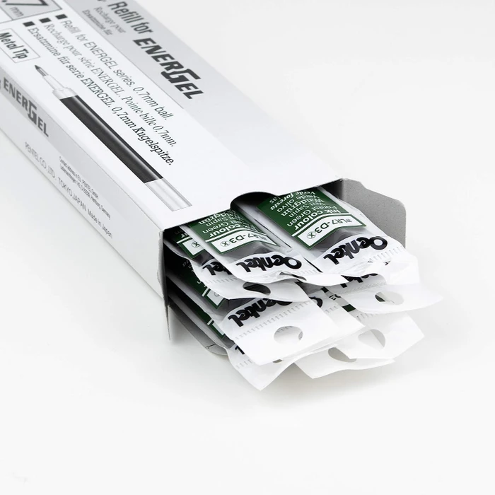 Pentel EnerGel Roller Pen LR7-D3X Tintenrollermine 0.35mm (0.7mm Ball) waldgrün, 12er-Pack