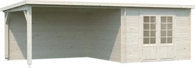 Palmako Ella 8.7+8.2m² Gartenhaus mit Schleppdach natur