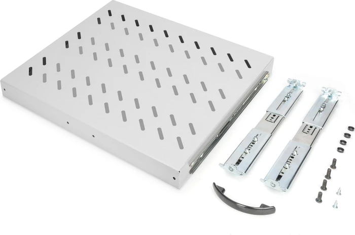 Digitus ausziehbarer Fachboden für Netzwerk- und Serverschränke, 19", hellgrau, 600mm Einbautiefe, 1HE