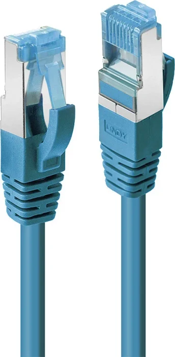 Lindy Patchkabel Slim, TPE (LSZH) flexibel, Cat6a, S/FTP, RJ-45/RJ-45, 5m, blau