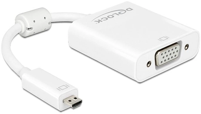 DeLOCK HDMI Mikro-D/VGA Adapter mit Audio weiß