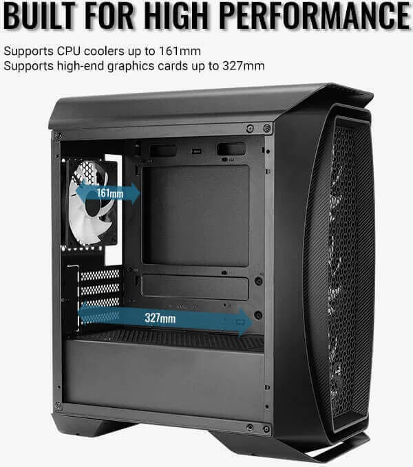 AeroCool Aero One Mini Frost, schwarz, Glasfenster