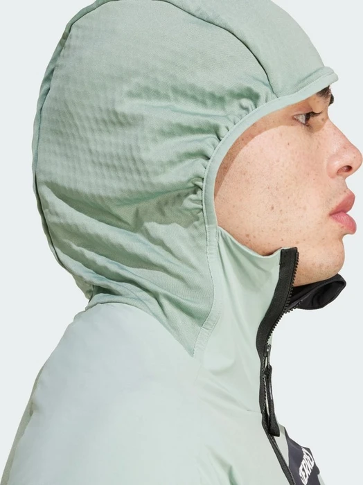 adidas Terrex Techrock Hooded Wind Fleece Jacke silver green (Herren)