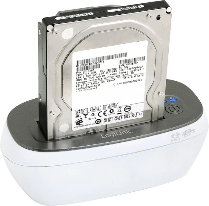 LogiLink Quickport HDD Docking Station SATA weiß/grau, USB 3.0