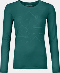 Ortovox 185 Merino Tangram Funktionsshirt langarm pacific green (Damen)