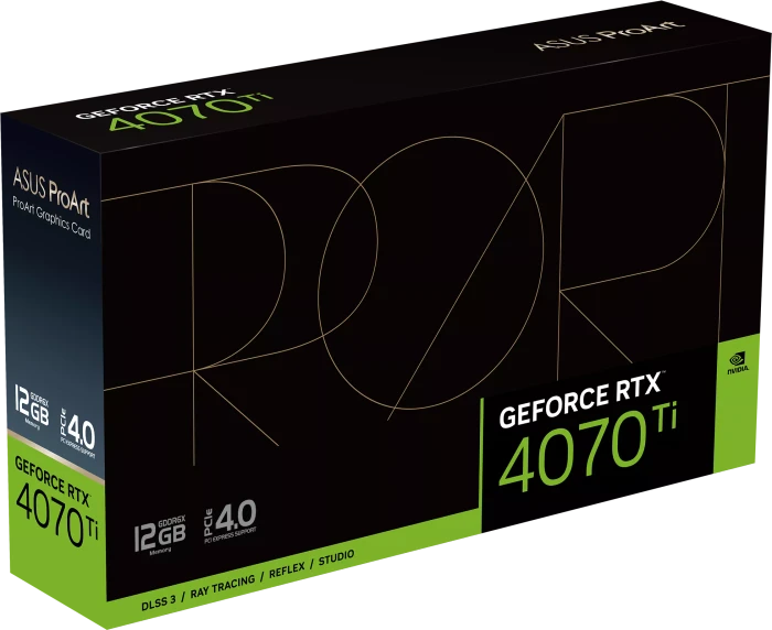 ASUS ProArt GeForce RTX 4070 Ti OC, PROART-RTX4070TI-O12G, 12GB GDDR6X, HDMI, 3x DP