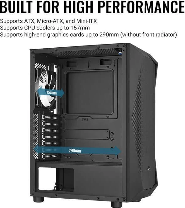 AeroCool Falcon, Lüfter LED Fixed RGB, Acrylfenster
